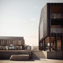Image from May 2017: View of wharf houses - phase 2 of the South Quay development in Hayle by Feilden Clegg Bradley Studios  Source:Forbes Massie